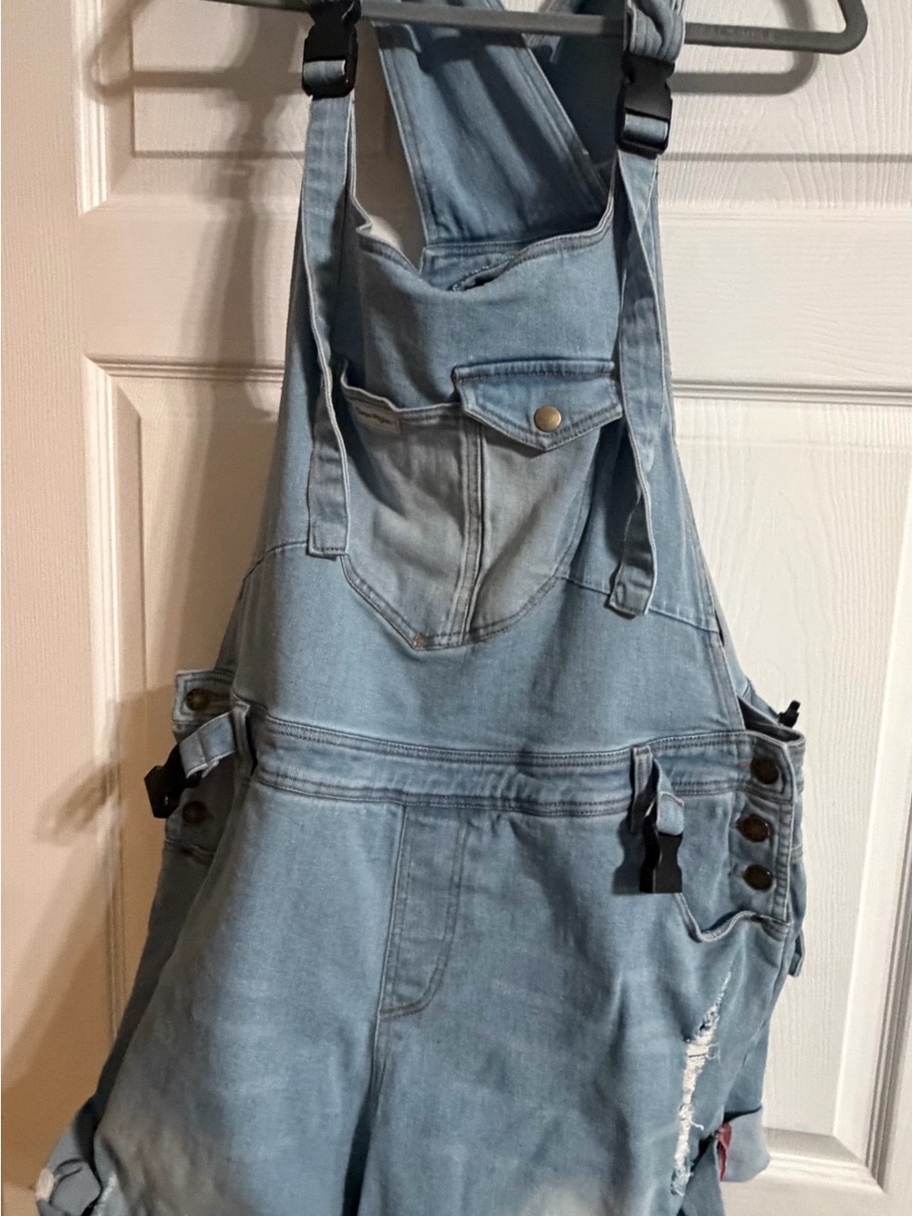 Mumsie Light Blue Denim Short Overalls
